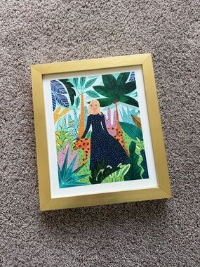 Deny Designs 8x9.5 Framed Girl Cheetah Art